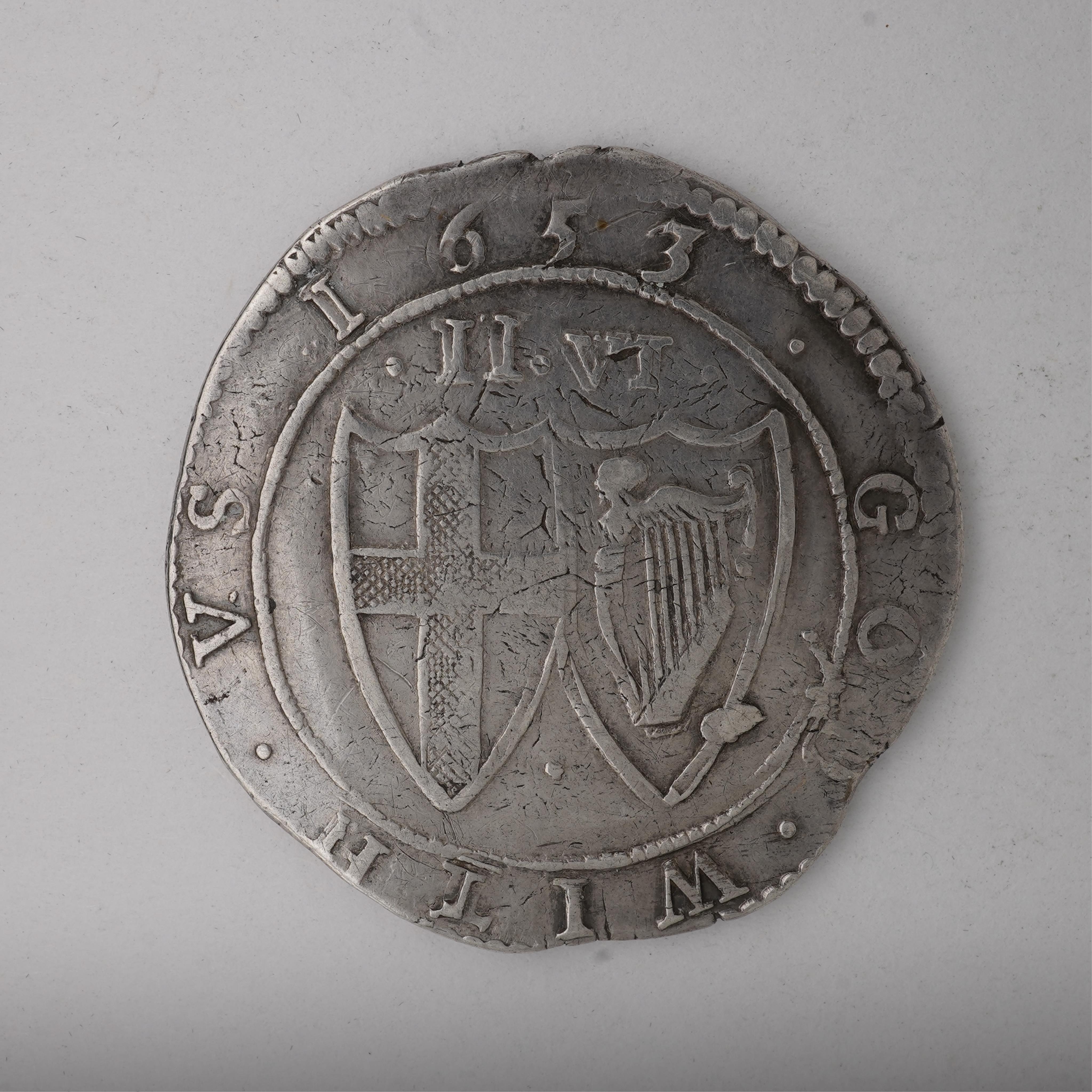 British hammered coins, Commonwealth (1649-60), silver halfcrown, 1653, mm. Sun, slight losses to flan otherwise VF, ex. Coincraft